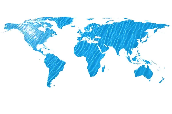 Immagine Concettuale Mappa Del Mondo Piatta Acqua Nasa Mappa Del — Foto Stock