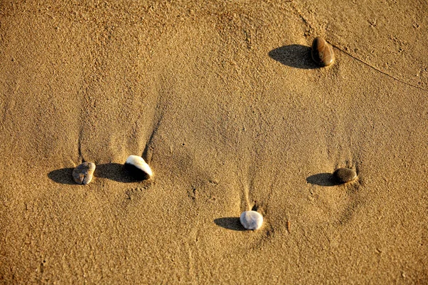 Zbliżenie Strzał Kamieni Żwirowych Piaszczystej Plaży — Zdjęcie stockowe