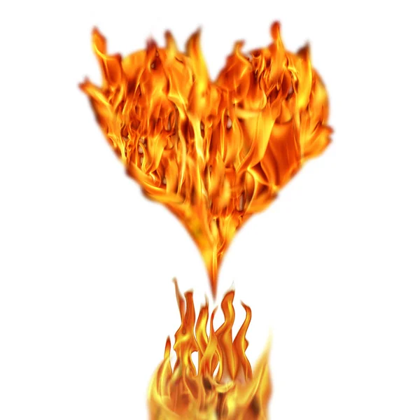 Image Conceptuelle Forme Cœur Brûlant Des Flammes Feu — Photo