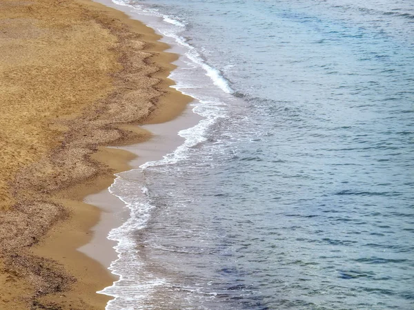 Zeegezicht Beeld Van Verhoogde Uitzicht Strand Met Golven — Stockfoto