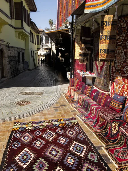 Detail Shot Handmade Carpet Rug Store Antalya Turkey — Stock Photo, Image