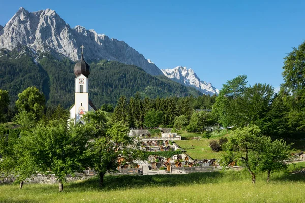 Kurort Grainau Bykyrka Vid Foten Zuspitze Werdenfelser Land — Stockfoto