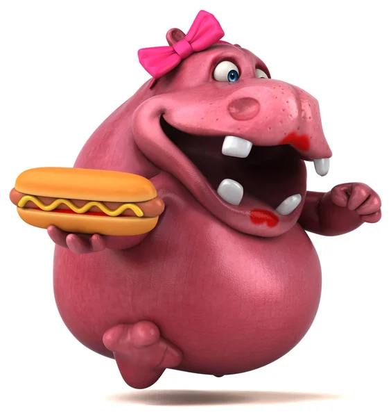 Pink Hippo Illustrazione — Foto Stock