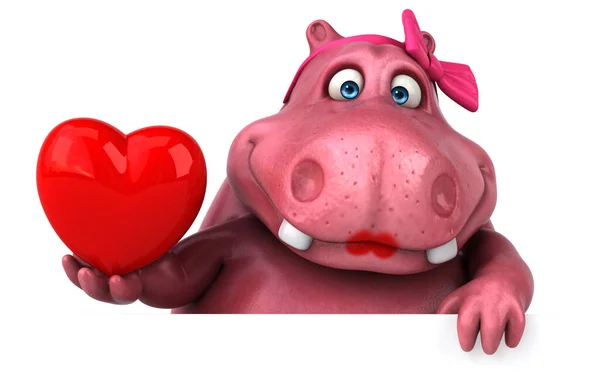 Roze Hippo Illustratie — Stockfoto