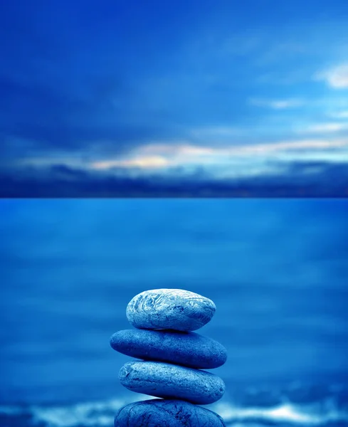 Close Shot Stone Pile Sea Morning Sky — Stock Photo, Image