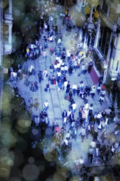 Una Vista Elevata Delle Persone Che Camminano Nelle Ore Punta — Foto Stock