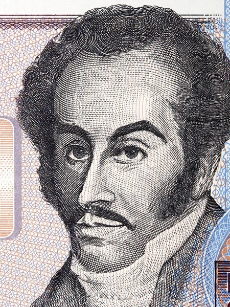 Simon Bolivar Portrét Starých Venezuelských Peněz — Stock fotografie