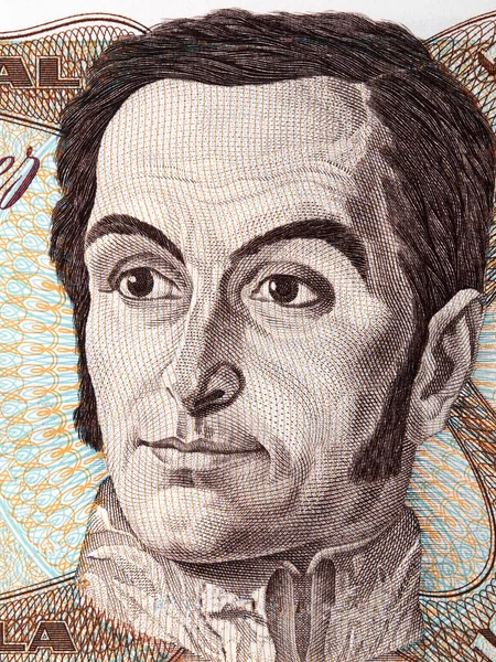 Simon Bolivar Portrét Starých Venezuelských Peněz — Stock fotografie