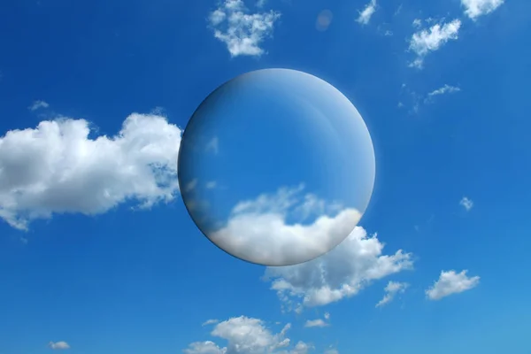 Konceptuální Obraz Modré Oblohy Bubliny — Stock fotografie