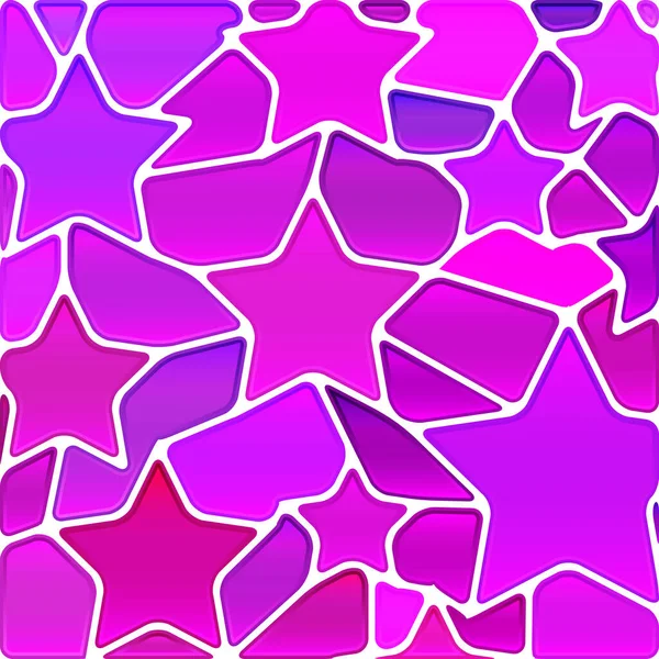 Vector Abstracto Manchado Vidrio Mosaico Fondo Estrellas Púrpura —  Fotos de Stock