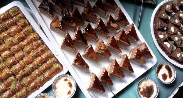 Крупным Планом Снимок Турецкого Десерта Буфете — стоковое фото