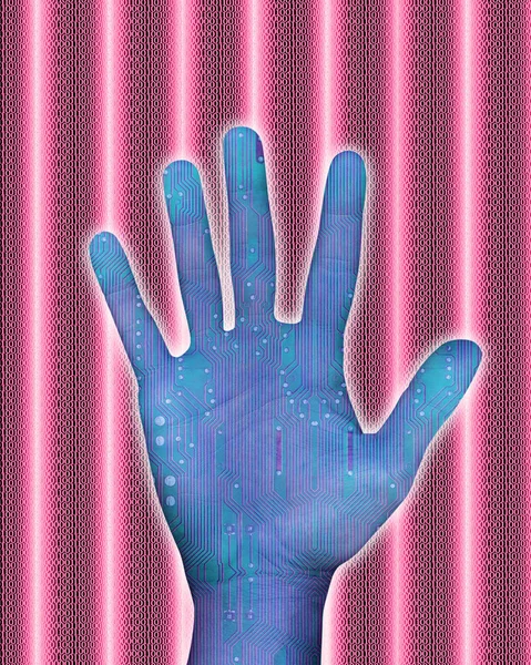 Conceptual Image Circuitboard Hand — Stock Photo, Image