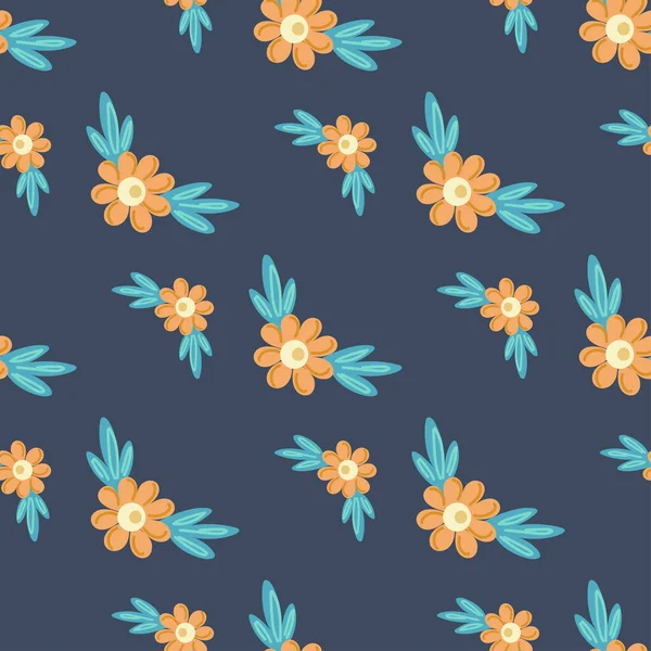 Floral Seamless Pattern Hand Drawn Creative Flowers Colorful Artistic Background — Stock Photo, Image