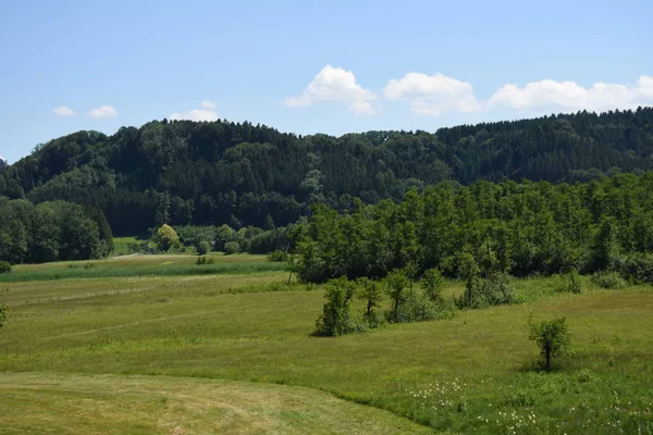 Rossz Endorf Simssee Eső Thalkirchen Válasz Falitemplom Mezőgazdaság Szántóföld Mezők — Stock Fotó