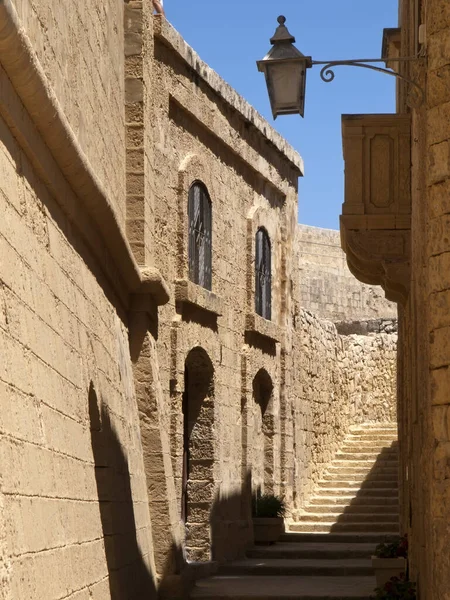 Una Las Calles Medievales Ciudadela Gozo —  Fotos de Stock