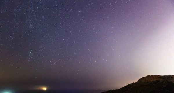 Misterioso Cielo Del Norte Sobre Bahía Mgiebah Malta — Foto de Stock