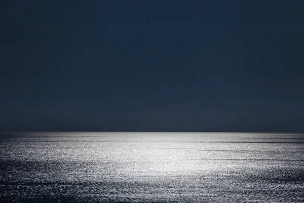 Moonlight Gives Sparkleto Calm Waters Mediterranean Sea — Stock Photo, Image