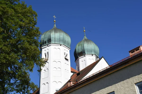 Kolostor Seeon Seebruck Chiemsee Víz Liliom Hegyek Útvonal Lejtőn Korlát — Stock Fotó