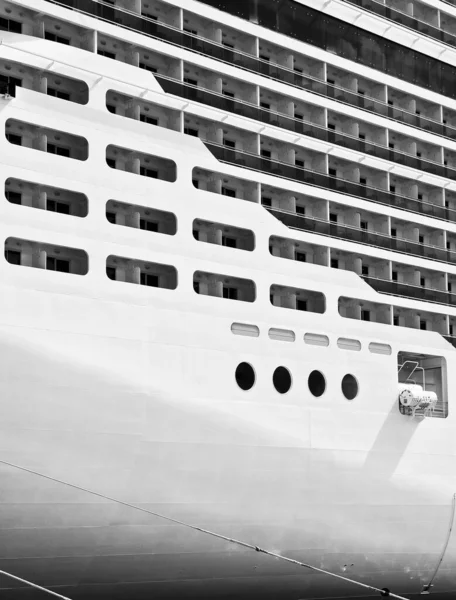 Monochrome Abstract Detail Modern Cruise Liner — Stock Photo, Image