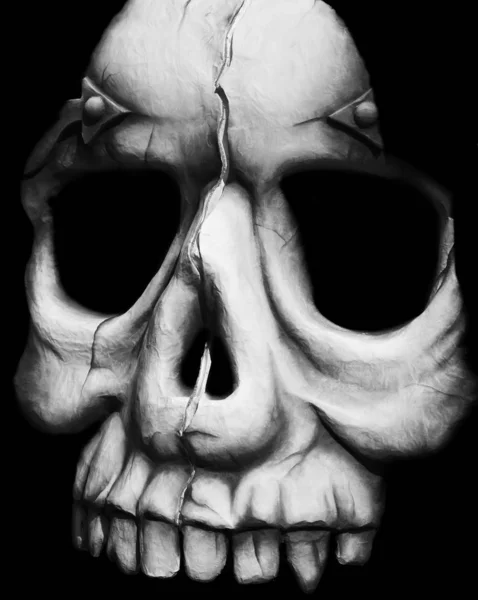 一个可怕的头骨的肖像 — 图库照片