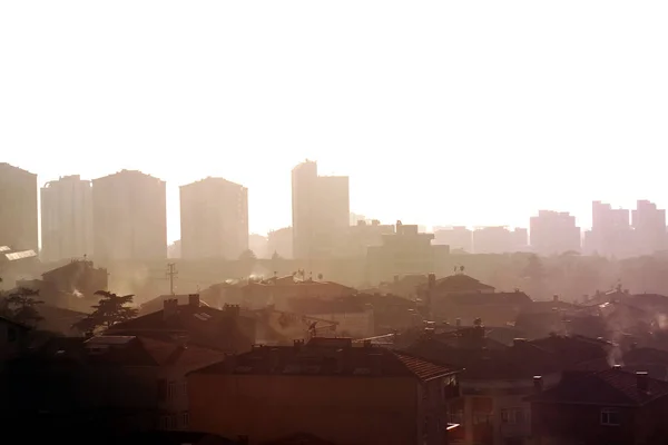 都市や大気汚染のイメージは — ストック写真
