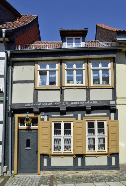 Maison Historique Bois Dans Rue Arrière Wernigerode — Photo