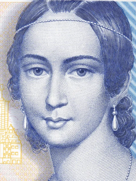 Clara Schumann Retrato Deutsche Mark — Fotografia de Stock