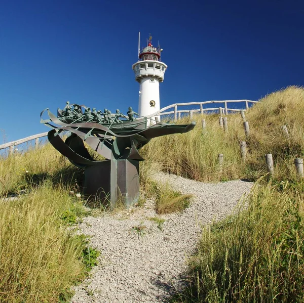 Vuurtoren Van Speijk Beeldhouwkunst Egmond Aan Zee Noord Nederland — Stockfoto