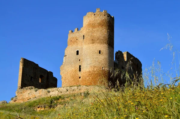 Вид Маззаріно Середньовічний Замок Кальтаніссетта Сицилія Італія Європа — стокове фото