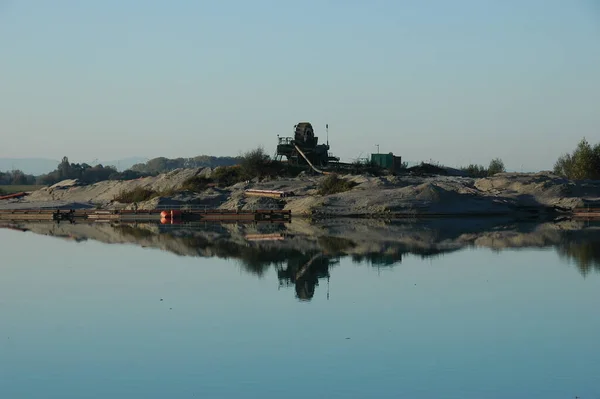 Schepper Wiel Bagger Meer — Stockfoto