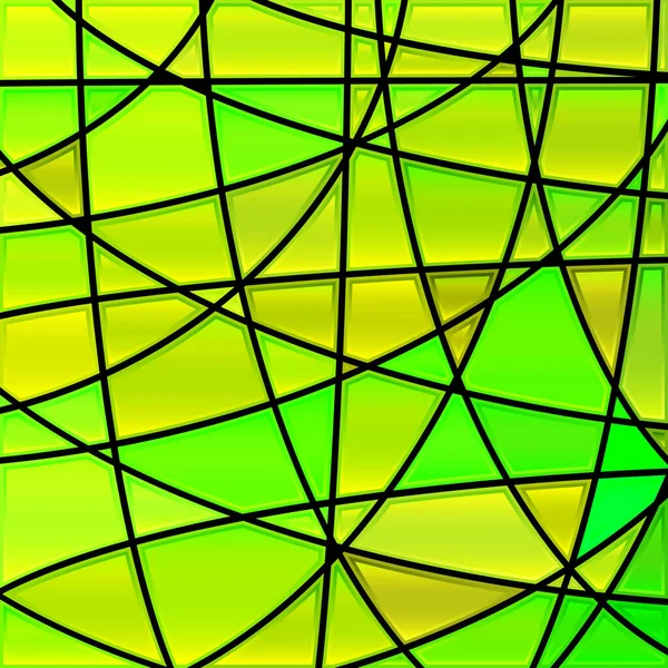 Abstraktní Vektorové Mozaiky Barevného Skla Zelené Žluté — Stock fotografie