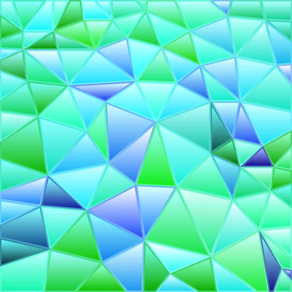 Abstract Vector Stained Glass Triangle Mosaic Background Green Blue — Stock Photo, Image