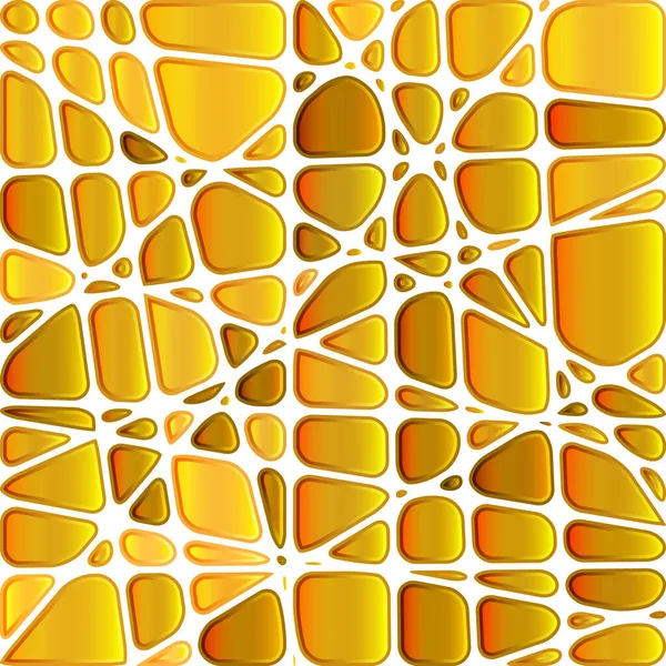Abstracte Vector Glas Lood Mozaïek Achtergrond Gouden Oranje — Stockfoto