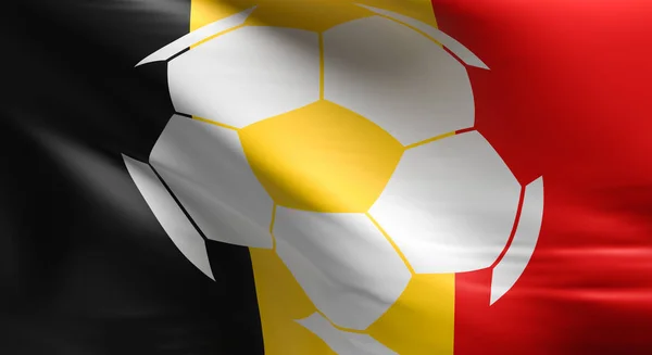 Σημαία Βελγίου Μπάλα Ποδοσφαίρου Χρησιμοποιώντας Φόντο Απόδοση — Φωτογραφία Αρχείου