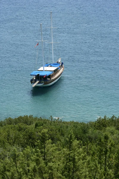 Uma Imagem Barco Mar Egeu — Fotografia de Stock