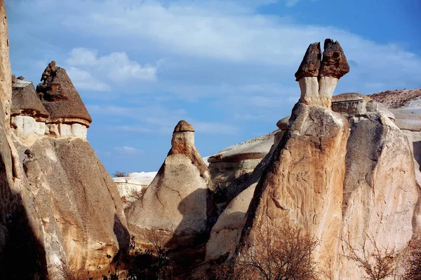 Paisagem Formas Rochosas Naturais Capadócia Turquia — Fotografia de Stock