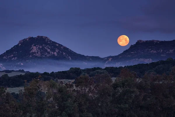 Lucht Met Maan Maanlicht — Stockfoto