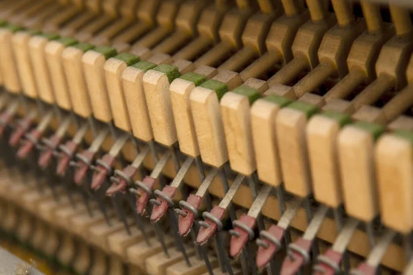 Detail Shot Old Piano Hammers Works — Stock Photo, Image