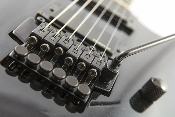 Elektro Gitar Detay Çekimleri Beyaz Arkaplan Üzerine — Stok fotoğraf