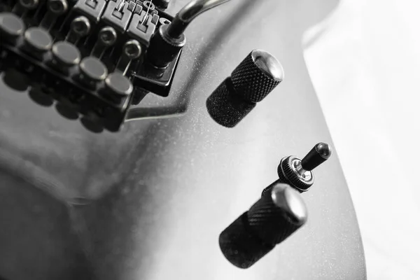 Guitarra Eléctrica Detalle Disparos Sobre Fondo Blanco —  Fotos de Stock