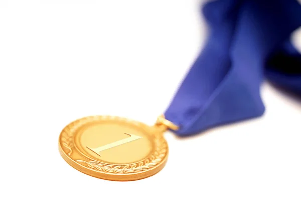 Close Tiro Primeira Medalha Ouro Lugar — Fotografia de Stock