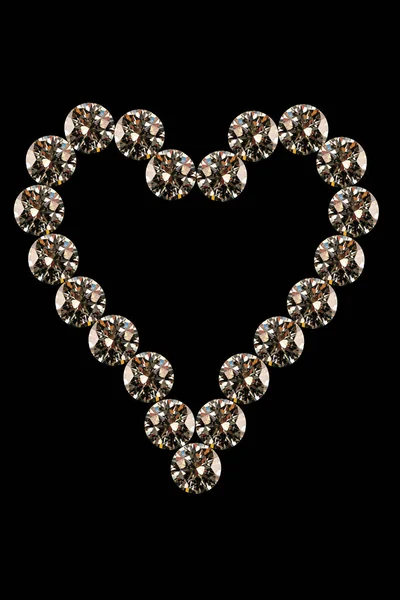 Imagen Fondo Conceptual Forma Del Corazón Con Diamantes —  Fotos de Stock