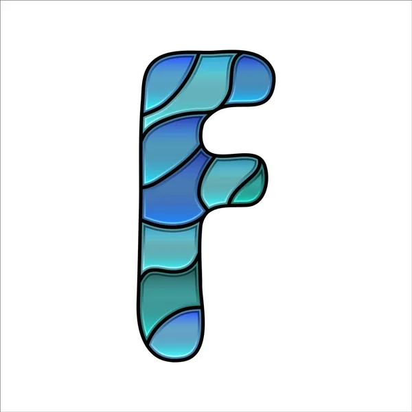 彩色玻璃字体 字母F — 图库照片