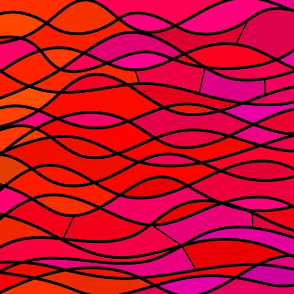 Абстрактные Векторные Витражи Мозаичного Фона Красные Фиолетовые Волны — стоковое фото