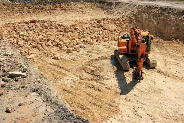 Une Image Niveleuse Dans Zone Des Travaux — Photo