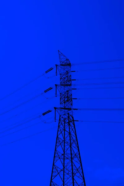 Linhas Transmissão Linhas Energia — Fotografia de Stock