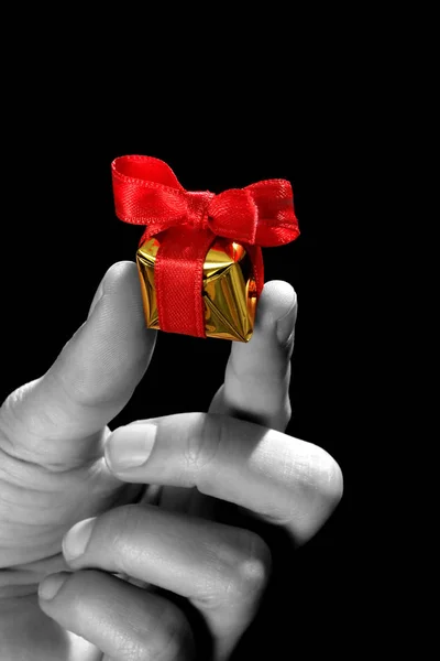 Close Shot Man Holding Gift Box — Stock Photo, Image