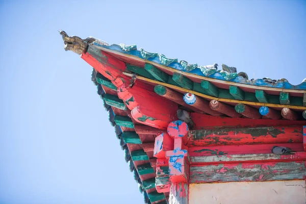 Image Couleur Toit Temple Bouddhiste Mongolie — Photo