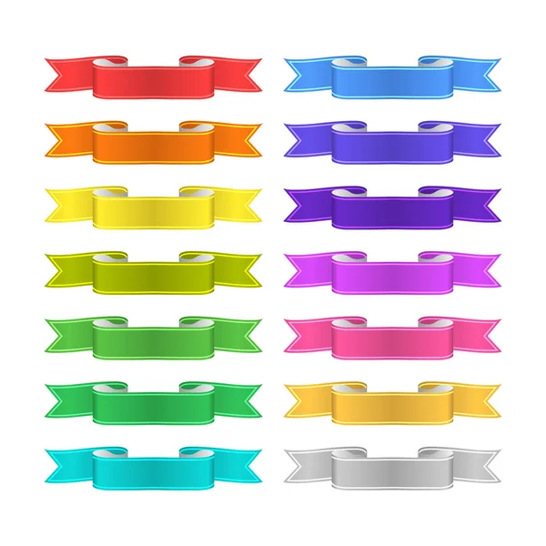 Isolated Vector Colored Satin Ribbons Set — Stock Photo, Image