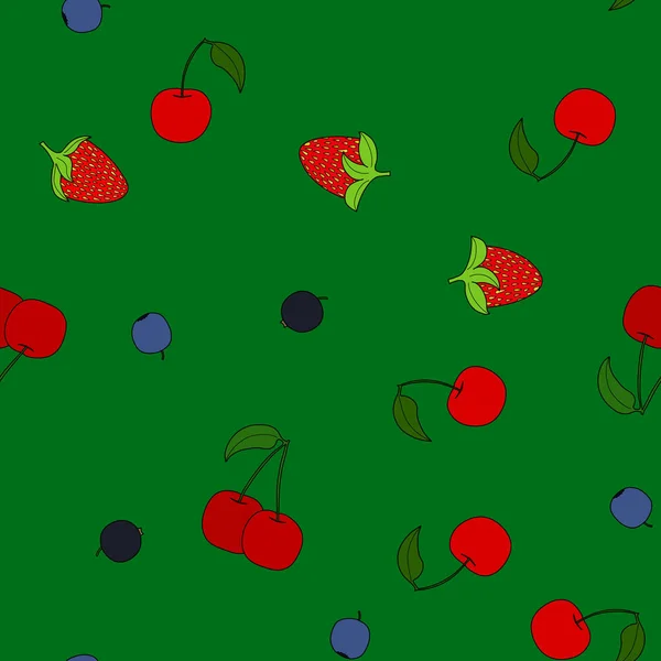 Abstract Vector Doodle Berry Seamless Pattern — Stock Photo, Image